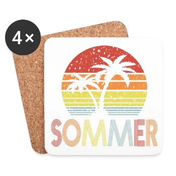 Sommer - Untersetzer (4er-Set) - Weiß - Vorne