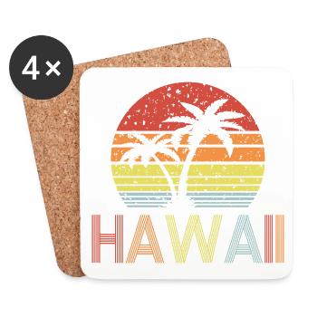 Hawaï - Dessous de verre (lot de 4) - blanc - Devant