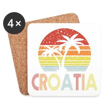 Croatie retro soleil 01 - Dessous de verre (lot de 4) - blanc - Devant