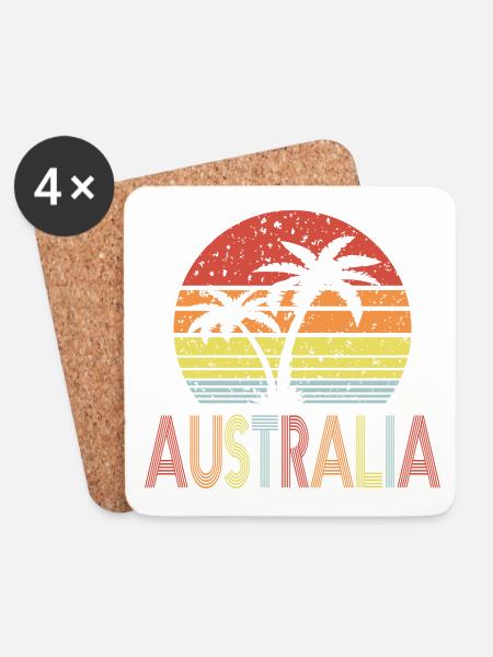 Australia - Untersetzer (4er-Set) - Weiß