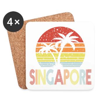 Singapour - Dessous de verre (lot de 4) - blanc - Devant