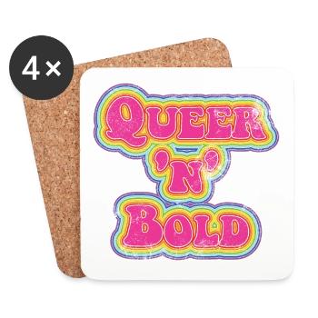 Queer ’n’ Bold Rainbow Vintage - Untersetzer (4er-Set) - Weiß - Vorne