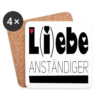 lebe anständiger - Untersetzer (4er-Set) - Weiß - Vorne