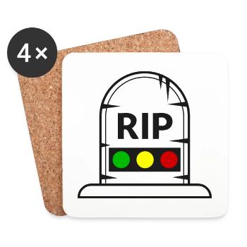 Traffic light Rest in Peace RIP - Coasters (set of 4) - white - Front