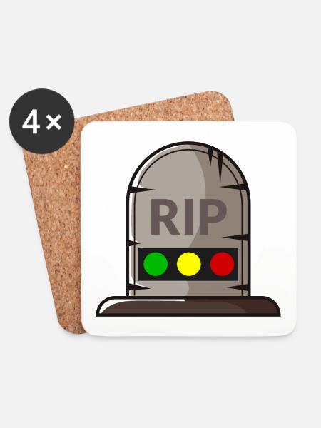 Ampel Ruhe in Frieden RIP - Untersetzer (4er-Set) - Weiß