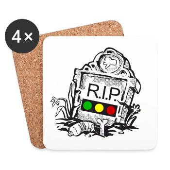 Ampel Ruhe in Frieden RIP - Untersetzer (4er-Set) - Weiß - Vorne