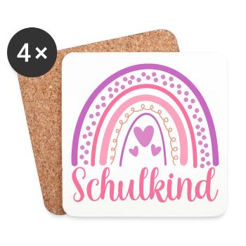 Schulkind Einschulung Schulanfang Mädchen - Untersetzer (4er-Set) - Weiß - Vorne