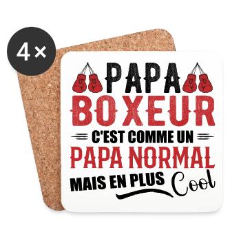 Dad Boxer Humor Coach Boxer Gift - Coasters (set of 4) - white - Front