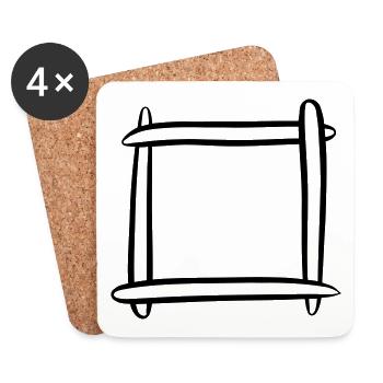 Decorative frame / picture frame. Template. - Coasters (set of 4) - white - Front