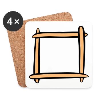 Decorative wooden frame / picture frame. Template. - Coasters (set of 4) - white - Front