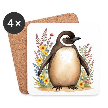 Niedlicher Pinguin - Untersetzer (4er-Set) - Weiß - Vorne