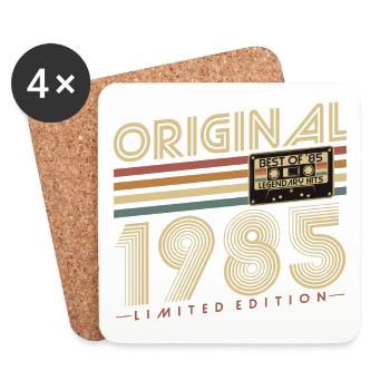 Original 1985 Vintage Vintage Anniversaire Rétro - Dessous de verre (lot de 4) - blanc - Devant