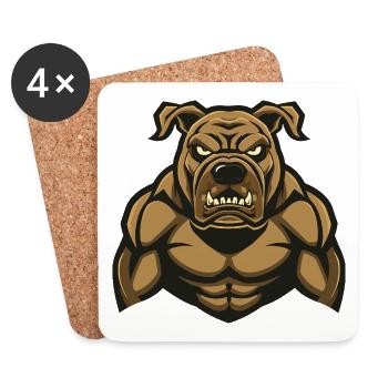 Mastiff Dog Muscles Bodybuilding - Coasters (set of 4) - white - Front