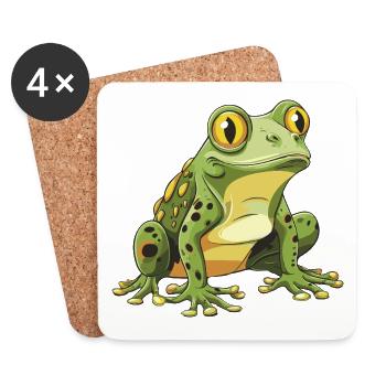 Frog Animal - Coasters (set of 4) - white - Front
