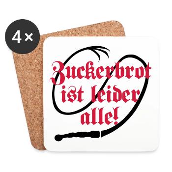 Zuckerbrot und Peitsche - Untersetzer (4er-Set) - Weiß - Vorne