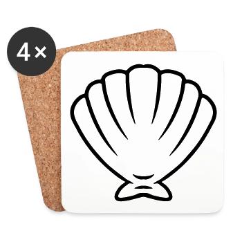 Sea shell sea shell sea creatures gift idea - Coasters (set of 4) - white - Front
