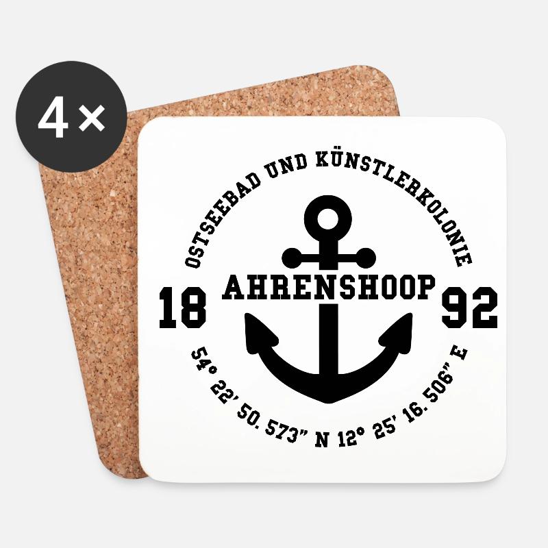 Ostseebad Ahrenshoop Strand Urlaub Küste Moin Nord - Untersetzer (4er-Set) - Weiß