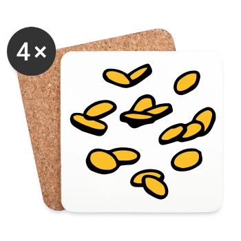 Pièces d’or Or Rain Taler - Dessous de verre (lot de 4) - blanc - Devant