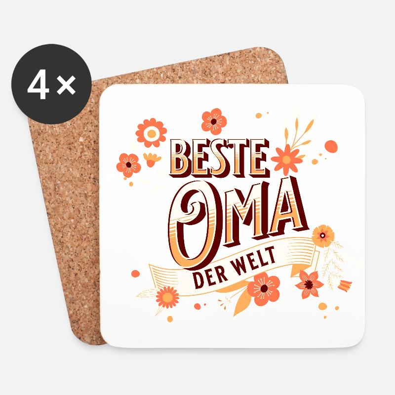 Beste Oma der Welt - Untersetzer (4er-Set) - Weiß