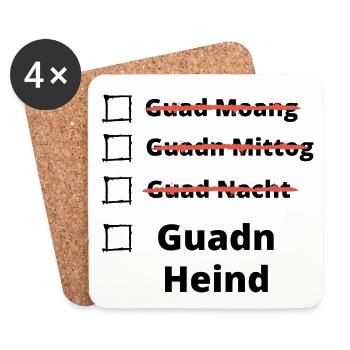guadn heid- bayrische Begrüßung - Untersetzer (4er-Set) - Weiß - Vorne