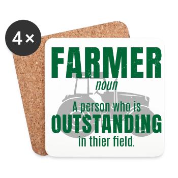 Farmer Definition Noun Farmer Agriculture Tractor - Untersetzer (4er-Set) - Weiß - Vorne