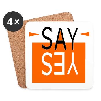 SAY YES orange - Coasters (set of 4) - white - Front