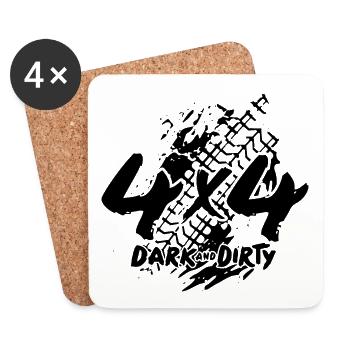 Logo 4x4 - Dark & Dirty - Coasters (set of 4) - white - Front