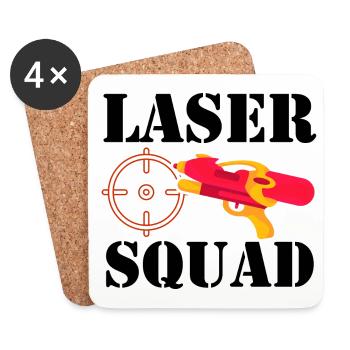 Squad Graphic Lasertag Player Lasertag Phaser Lase - Untersetzer (4er-Set) - Weiß - Vorne