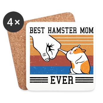 Best Hamster Mom Ever Hamster Lover Pet Owner Dwar - Untersetzer (4er-Set) - Weiß - Vorne