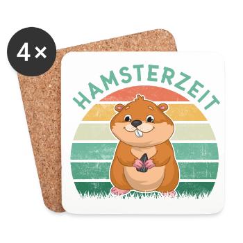 Hamsterzeit Grafik Hamsterbesitzer Tierliebhaber H - Untersetzer (4er-Set) - Weiß - Vorne
