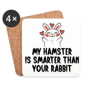 My Hamster Is Smarter Than Your Rabbit Hamster Lov - Untersetzer (4er-Set) - Weiß - Vorne