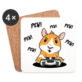 Retro Graphic Hamster Pet Owner Animal Lover Roden - Untersetzer (4er-Set) - Weiß - Vorne