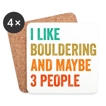 I Like Bouldering And Maybe 3 People Climbing Boul - Untersetzer (4er-Set) - Weiß - Vorne
