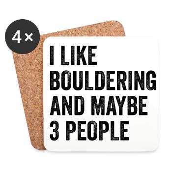 I Like Bouldering And Maybe 3 People Climbing Boul - Untersetzer (4er-Set) - Weiß - Vorne