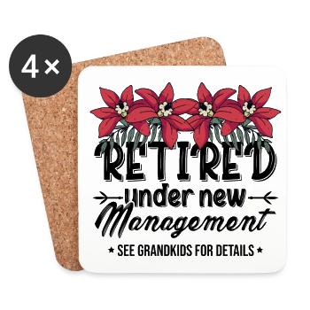 Retired Under New Management See Grandkids Pension - Untersetzer (4er-Set) - Weiß - Vorne