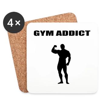 Gym Addict Bodybuilding Man Edition noir - Dessous de verre (lot de 4) - blanc - Devant