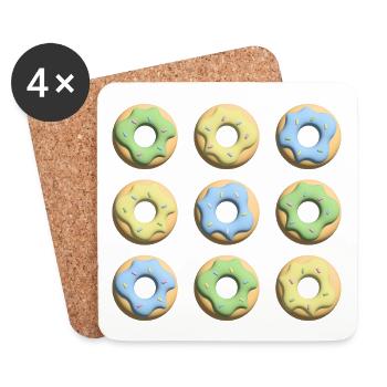 Donut für jeden Geschmack in Blau, Gelb und Grün. - Untersetzer (4er-Set) - Weiß - Vorne