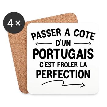 Portugal - Portugais - Je suis portugais - Dessous de verre (lot de 4) - blanc - Devant