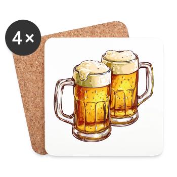 Chope à bière Chopes à bière Verres à bière Bière Alcool Alcool - Dessous de verre (lot de 4) - blanc - Devant