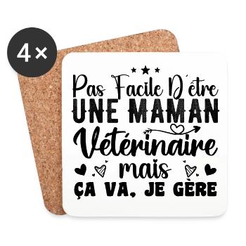 Mama Tierarzt Geschenkidee Beruf Zitat - Untersetzer (4er-Set) - Weiß - Vorne