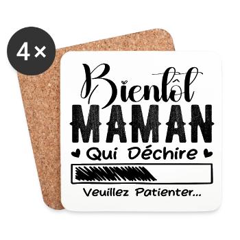Bald Mama, die in Tränen ausbricht, bitte warte, Mutter - Untersetzer (4er-Set) - Weiß - Vorne