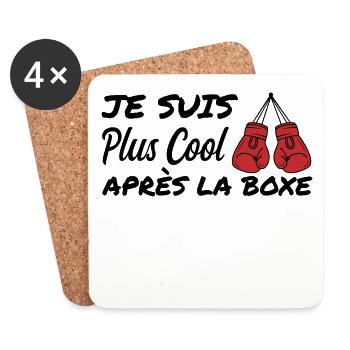 Je suis plus cool après la boxe | humour boxing - Dessous de verre (lot de 4) - blanc - Devant
