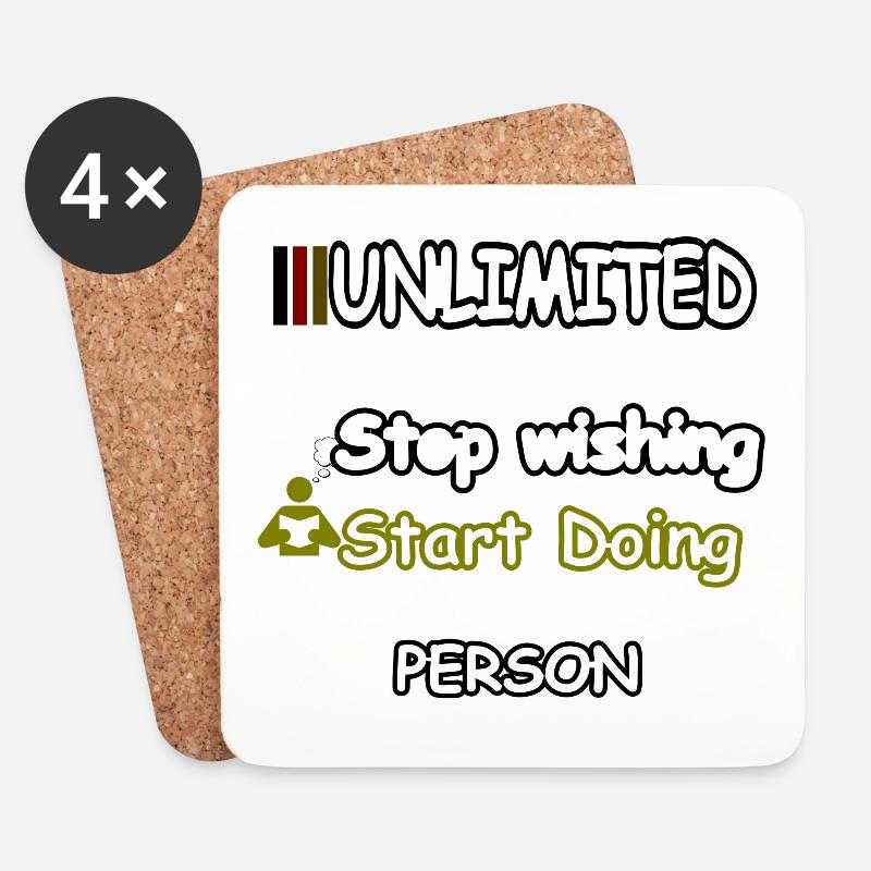 Stop wishing Start Doing - Untersetzer (4er-Set) - Weiß