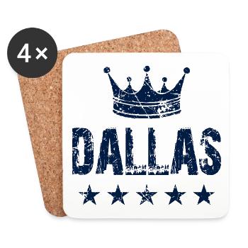 Étoiles de la couronne de Dallas - Dessous de verre (lot de 4) - blanc - Devant