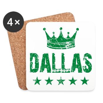 Étoiles de la couronne de Dallas - Dessous de verre (lot de 4) - blanc - Devant