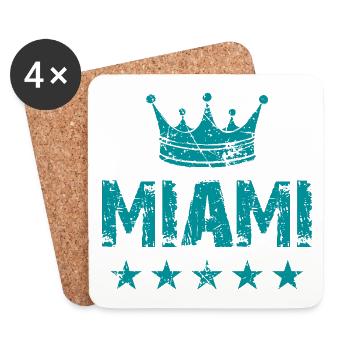 Miami Krone Sterne - Untersetzer (4er-Set) - Weiß - Vorne