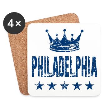 Philadelphia Krone Sterne - Untersetzer (4er-Set) - Weiß - Vorne