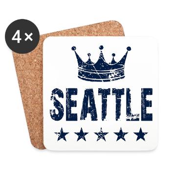 Seattle Crown Stars - Coasters (set of 4) - white - Front
