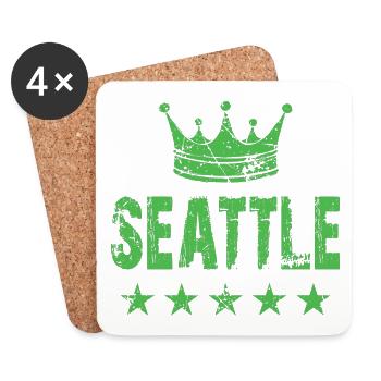 Seattle Crown Stars - Coasters (set of 4) - white - Front