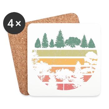 Wald Natur Landschaft - Untersetzer (4er-Set) - Weiß - Vorne